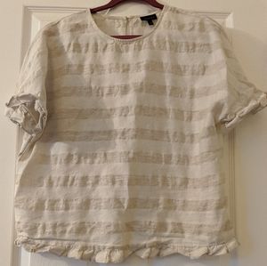 Cream/ivory striped box blouse (M)
